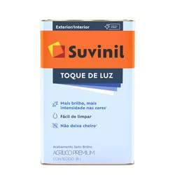 Tinta Acrílica Toque de Luz Branco Neve 18L Suvini... - Monza Tintas
