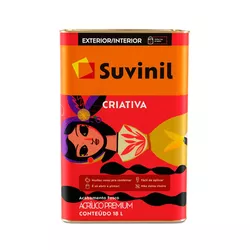 Tinta Acrílica Criativa Branco Fosco 18L - Suvinil - Monza Tintas