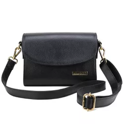 Bolsa Tiracolo Mr. Gutt em Couro Legítimo Preto - ... - Mr. Gutt