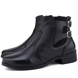 Bota Montaria em Couro Cano Curto Preto - Ref. 150... - Mr. Gutt