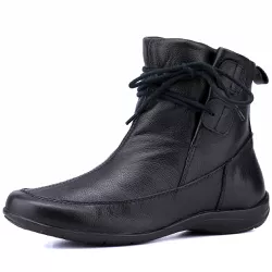 Bota Rasteira De Couro Cano Curto Preto - Ref. 290... - Mr. Gutt