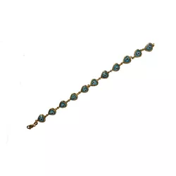 Pulseira de prata banhada a ouro coração e redonda... - MUSAKALL