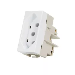 Modulo Tomada 2p+T Linha Sleek Branco Margirius - ... - Alfa Materiais Elétricos