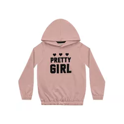 Casaco Com Capuz Fakini Infantil Feminino Rosê Tam... - Nilza Baby Kids