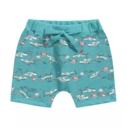 Bermuda Kiko e Kika Bebê Masculina 1-2-3 Azul Pisc... - Nilza Baby Kids