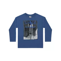 Camiseta Manga Longa Fakini Tamanho 4 ao 10 Azul -... - Nilza Baby Kids