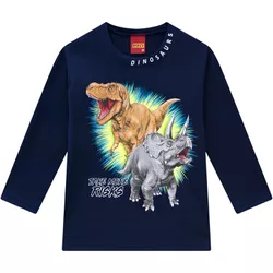 Camiseta Manga Longa Kyly 4-6-8 Azul Marinho - Din... - Nilza Baby Kids