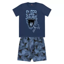 Pijama Kiko e Kika Infantil Masculino 4-6-8 Azul M... - Nilza Baby Kids