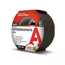 Fita AntiDerrapante 50mmx 5m Preta Adere - 20079 - NOSSA LOJA - Tintas, Máquinas e Ferramentas