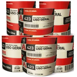 Fita Crepe Pintura Uso Geral 423 24mm X 50m C/ 10 ... - NOSSA LOJA - Tintas, Máquinas e Ferramentas