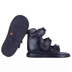 Sandália Neurofuncional cano alto 3 velcros em cou... - Orthocalce Baby & Kids