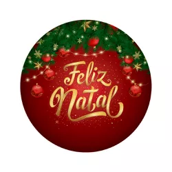 Painel De Festa Redondo Festa Feliz Natal 5 - Painel de Festa Loja Oficial