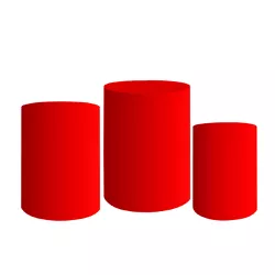 Trio De Cilindros Para Festa Fundo Vermelho Liso - Painel de Festa Loja Oficial