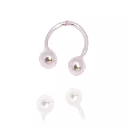Brinco Piercing de Pressão Bolinha Prata de Lei 92... - Kumbayá Joias