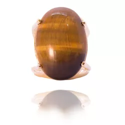 Anel Pedra Oval Semijoia Banho De Ouro 18k Olho De... - Kumbayá Joias