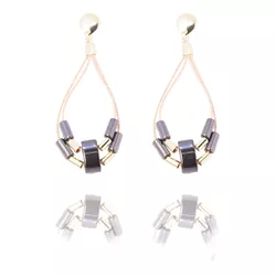 Brinco Buriti Com Tubos Semijoia Banho De Ouro 18k... - Kumbayá Joias