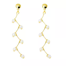 Brinco Longo Arabesco Com Pérolas By Kumbayá - JBR... - Kumbayá Joias