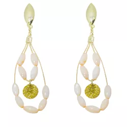 Brinco Buriti Com Madrepérolas e Capim Dourado By ... - Kumbayá Joias