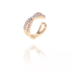 Brinco Piercing Em Formato de X Com Zircônias By K... - Kumbayá Joias