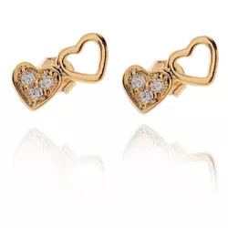 Brinco Ear Cuff Duplo Coração um Vazado e o outro ... - Kumbayá Joias