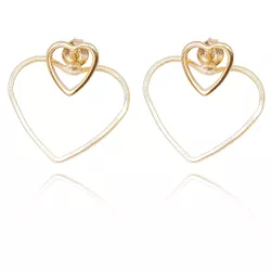 Brinco Ear Jacket Corações Semijoia - JBR131700 - Kumbayá Joias