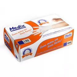 Luva Procedimento Latex Medix C/Pó P C/100 UND - Plaspel Comercial - Embalagens e Descartáveis