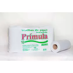 Toalha Papel Bobina Primula Branca 20x100 C/6 UND - Plaspel Comercial - Embalagens e Descartáveis