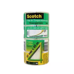 Fita Adesiva 3M PP Scoth Transparente 45MMX45M - Plaspel Comercial - Embalagens e Descartáveis