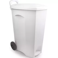 Lixeira c/ Pedal e Rodas 90L Ref. 2276 - Plaspel Comercial - Embalagens e Descartáveis