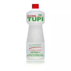 Alcool Liquido Tupi 70 INPM Antisseptico 1LITRO C/... - Plaspel Comercial - Embalagens e Descartáveis