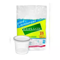 Pote Plástico PP Redondo Rioplastic com Sobretampa... - Plaspel Comercial - Embalagens e Descartáveis