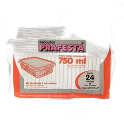 Pote Plástico PP Retangular Prafesta com Tampa 750... - Plaspel Comercial - Embalagens e Descartáveis