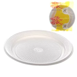 Prato Plástico Trik Trik Redondo Branco 25cm c/500... - Plaspel Comercial - Embalagens e Descartáveis