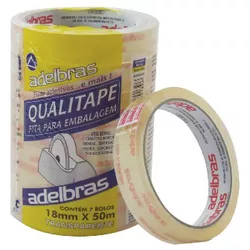 Fita Adesiva Adelbras PP 18/MMX50M-07 - Plaspel Comercial - Embalagens e Descartáveis