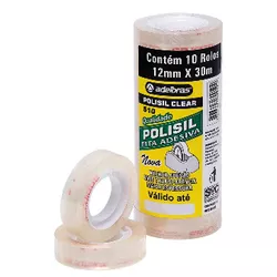 Fita Adesiva Adelbras PP Polisil 12/MMX30M-10 - Plaspel Comercial - Embalagens e Descartáveis