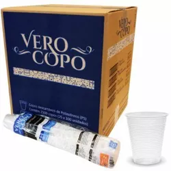 Copo Plástico Verocopo Translúcido 180ml c/100 und... - Plaspel Comercial - Embalagens e Descartáveis