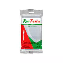Garfo Rioplastic de Sobremesa Cristal 20x50 - Plaspel Comercial - Embalagens e Descartáveis