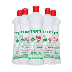 Alcool Gel Tupi 70 INPM Antisseptico Flip Top 500G... - Plaspel Comercial - Embalagens e Descartáveis