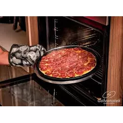 Forma Pizza 30CM Preta PP C/Tampa Pet Transparente... - Plaspel Comercial - Embalagens e Descartáveis