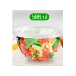 Pote Plástico PP Bowl Prafesta com Sobretampa 500m... - Plaspel Comercial - Embalagens e Descartáveis