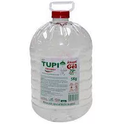 Alcool Gel Tupi 70 INPM Antisseptico Pet 5KG - Plaspel Comercial - Embalagens e Descartáveis