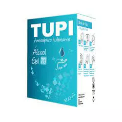 Alcool Gel Tupi Sache 70 INPM Antisseptico 800ML C... - Plaspel Comercial - Embalagens e Descartáveis
