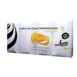 Toalha Interfolha Pluma 20x21 2DB Luxo 100% 28G C/... - Plaspel Comercial - Embalagens e Descartáveis