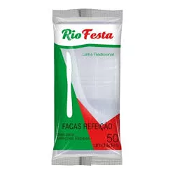 Faca Rioplastic de Refeição Cristal 20x50 - Plaspel Comercial - Embalagens e Descartáveis