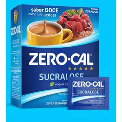 Adoçante Sachê Zero Cal c/50 und - Plaspel Comercial - Embalagens e Descartáveis