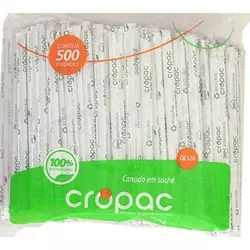 Canudo Biodegradável Cropac 6mm Sachê 205x6mm c/50... - Plaspel Comercial - Embalagens e Descartáveis