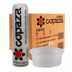 Pote Plástico Copaza Translúcido Liso 75ml c/30x50... - Plaspel Comercial - Embalagens e Descartáveis