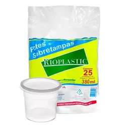 Pote Plástico PP Redondo Rioplastic com Sobretampa... - Plaspel Comercial - Embalagens e Descartáveis