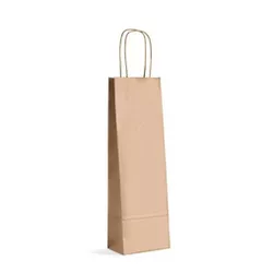 Sacola Papel Kraft Pluma P/01 Garrafa 12x6x35cm C/... - Plaspel Comercial - Embalagens e Descartáveis