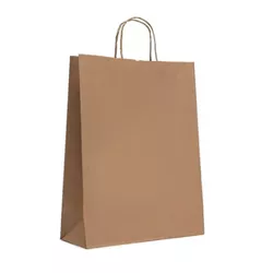Sacola Papel Kraft Natural Zagarollo 37x13,5x45CM ... - Plaspel Comercial - Embalagens e Descartáveis